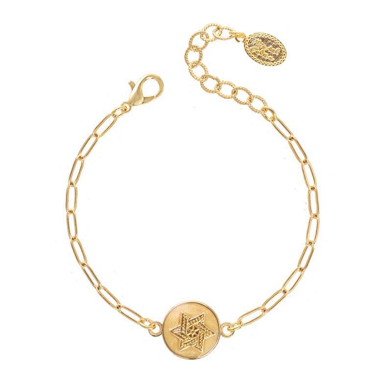 Delicate Gold Star of David Bracelet