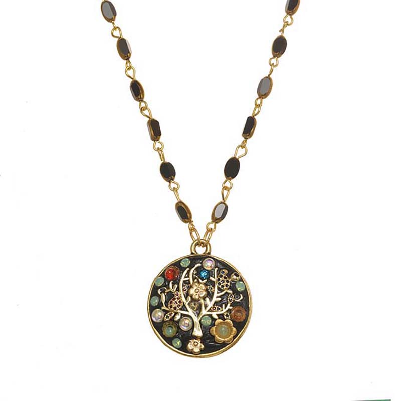 Vibrant Crystal Tree of Life Necklace