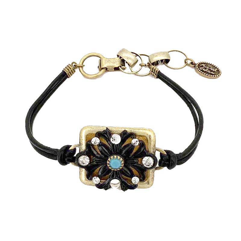 Black & Turquoise Square Bracelet