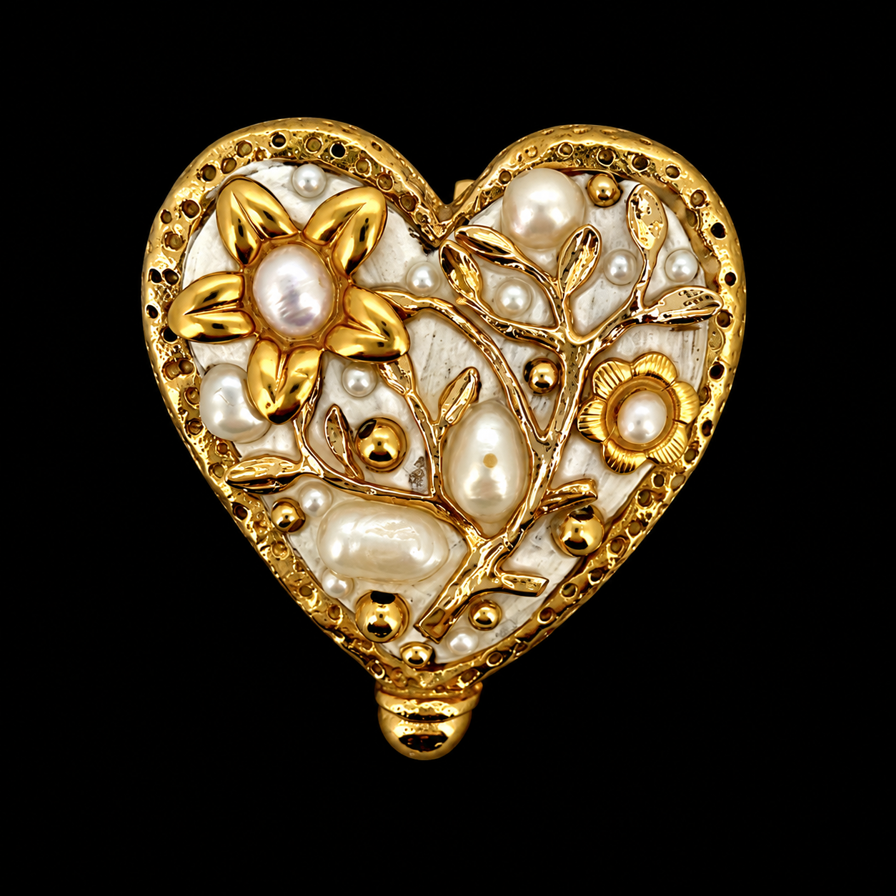 Luster & Light Heart Brooch