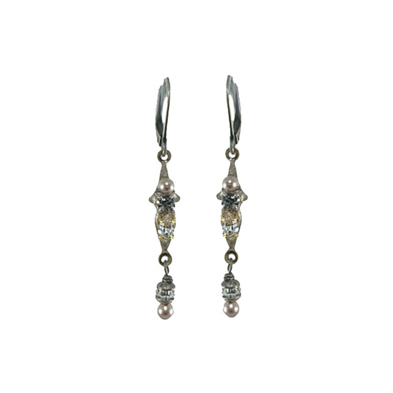 Dark Crystal Bar Earrings