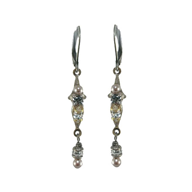 Dark Crystal Bar Earrings