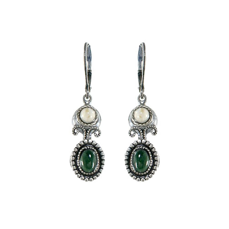 Riverstone & Rhyolite Drop Earring