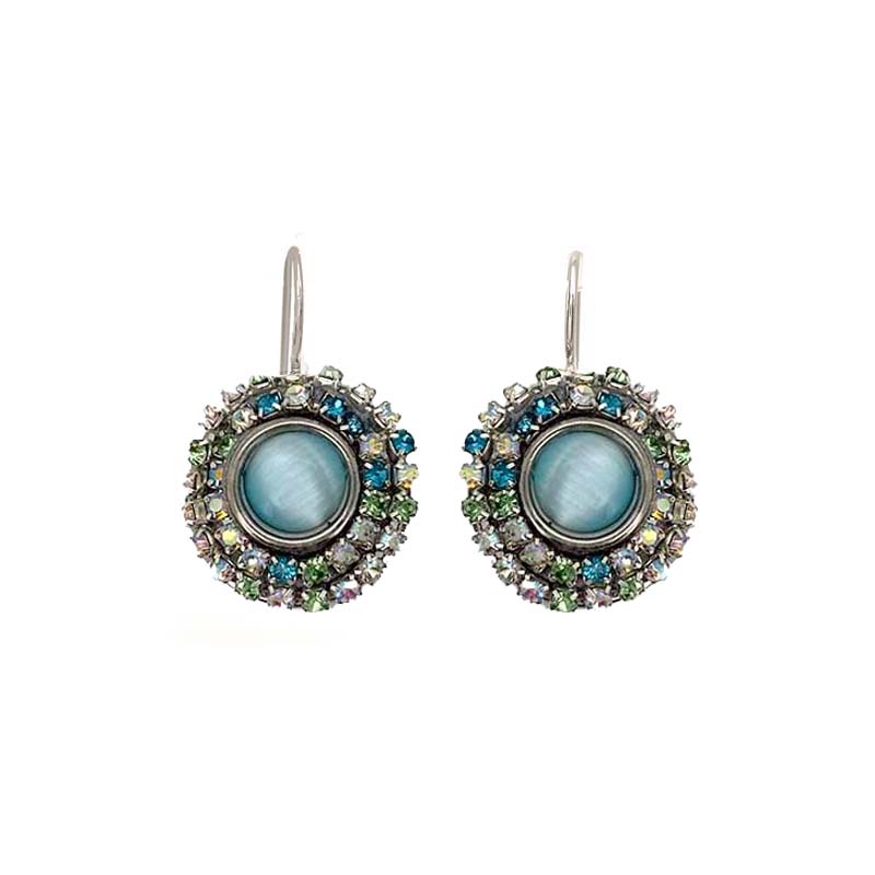 Sky Blue Circle Earrings