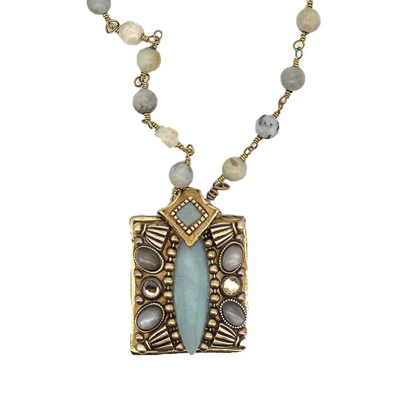 Amazonite Large Square Necklace
