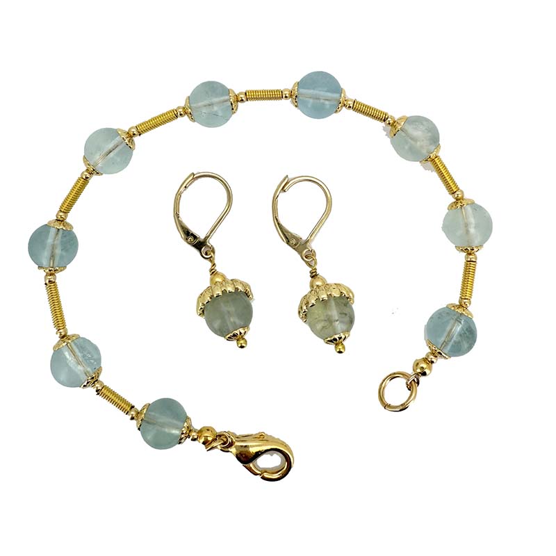 Blue Topaz Earrings and Bracelet Set