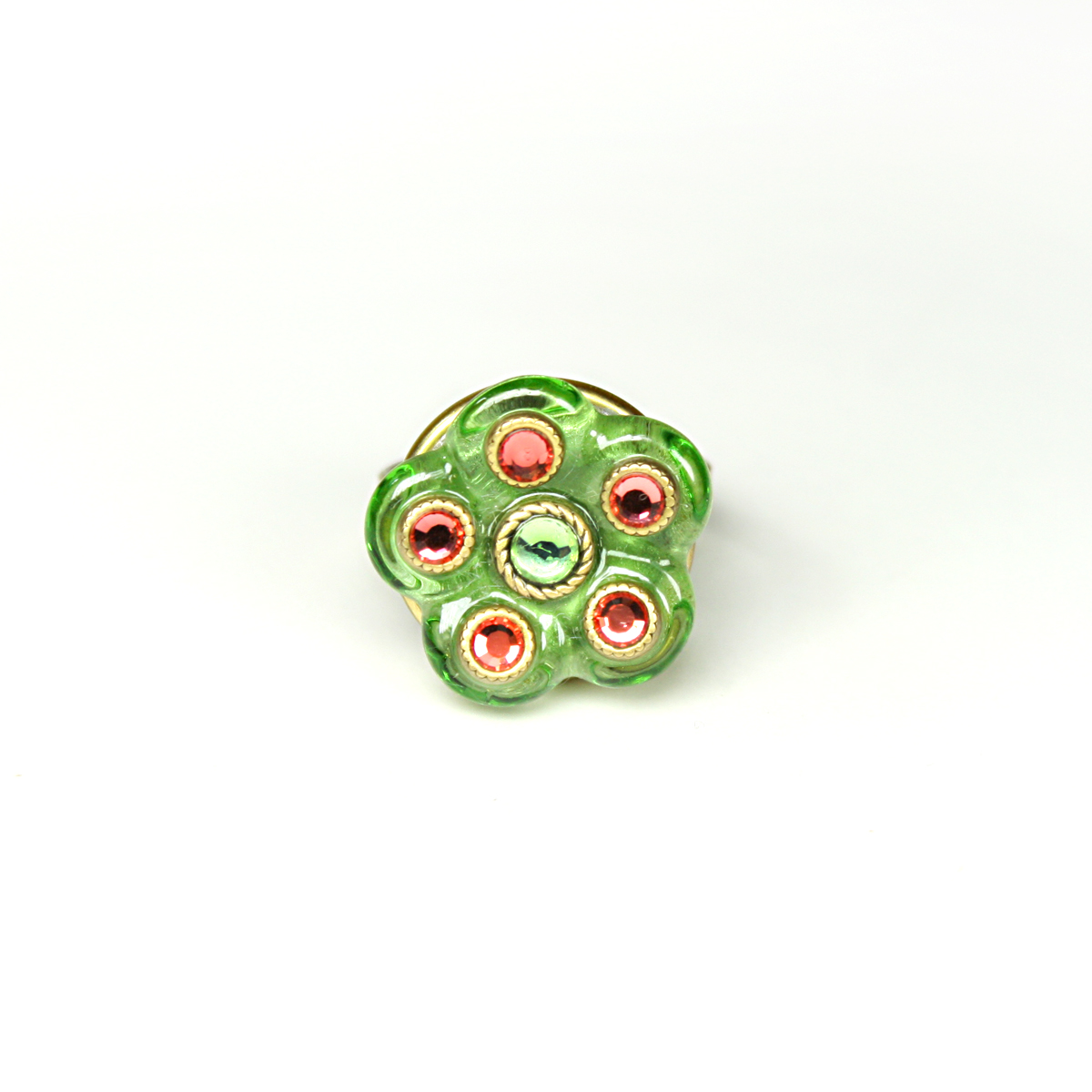 Lime Green Bloom Ring