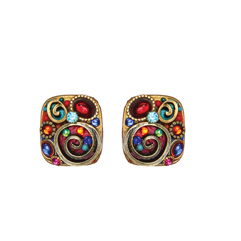 Confetti Square Clip Earrings