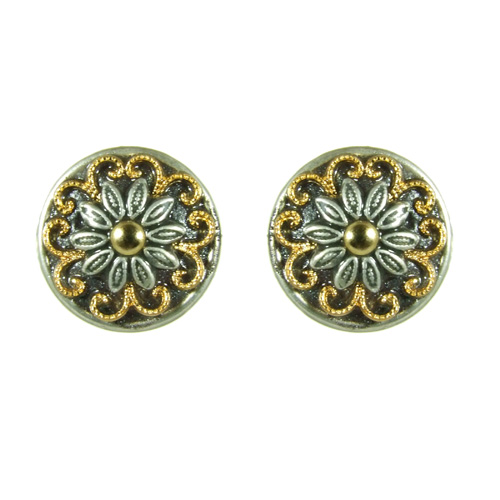 Metallika Circle Post/Clip Earrings