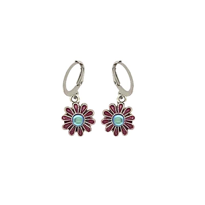 Magenta Daisy Earrings