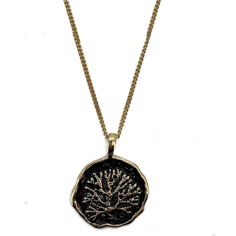 Black & Gold Tree of Life Necklace