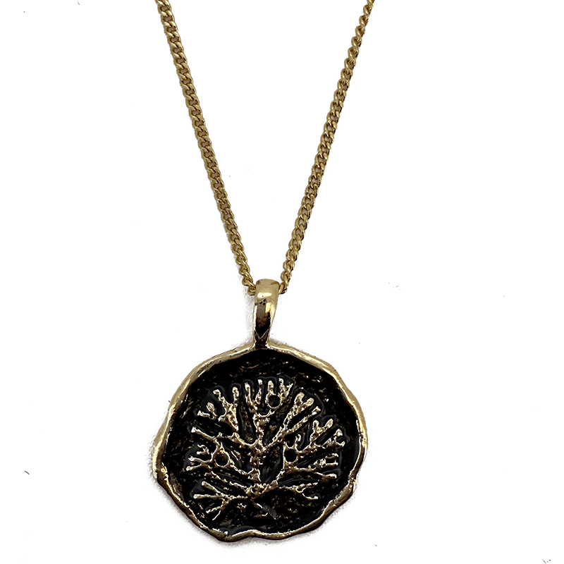 Black & Gold Tree of Life Necklace
