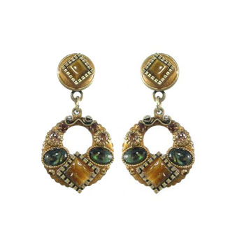 Tiger's Eye Open Circle Earrings
