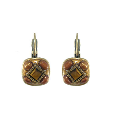 Tiger's Eye Small Square Earrings