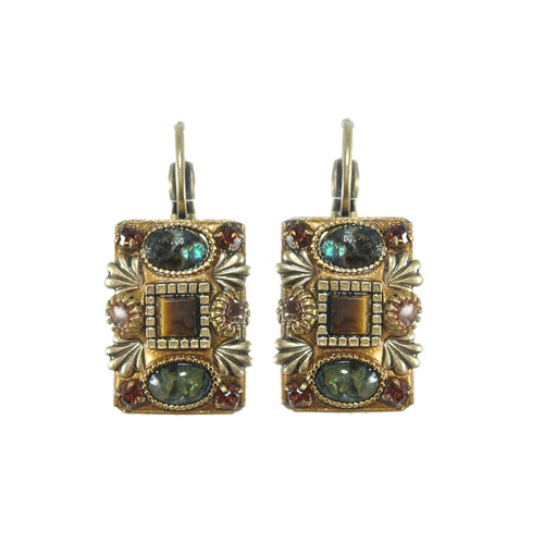 Tiger's Eye Rectangle Earrings