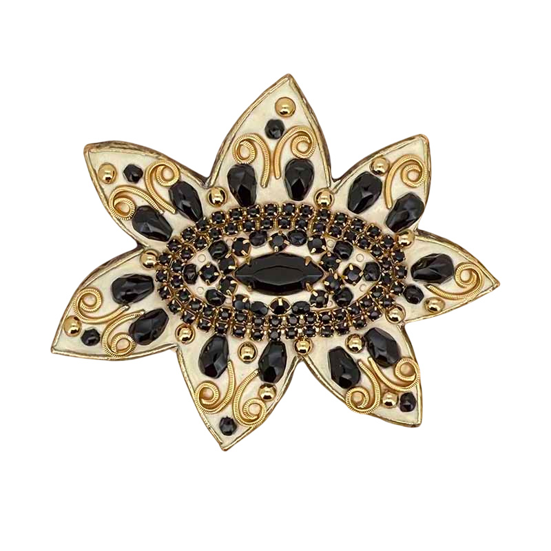 Black & White Flower Brooch