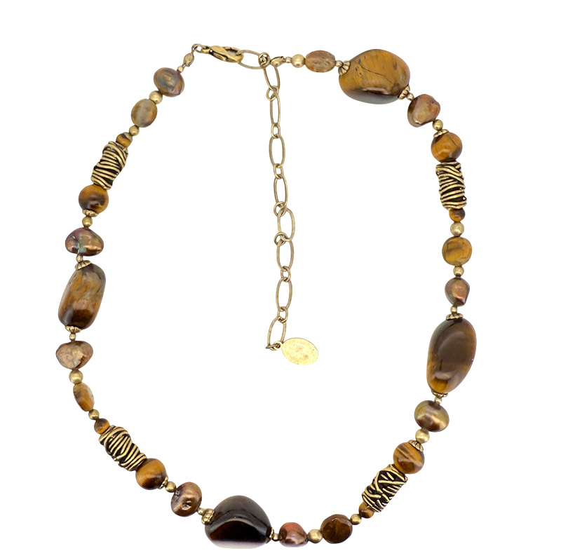 Warm Gemstone Beaded Necklace