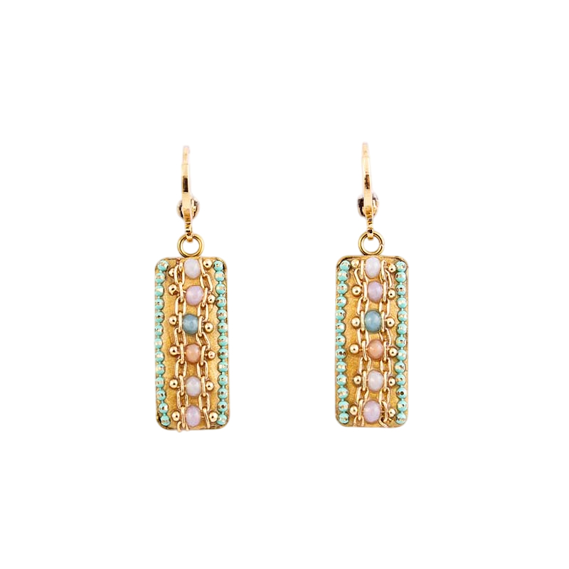 Gold Pastel Bar Earrings