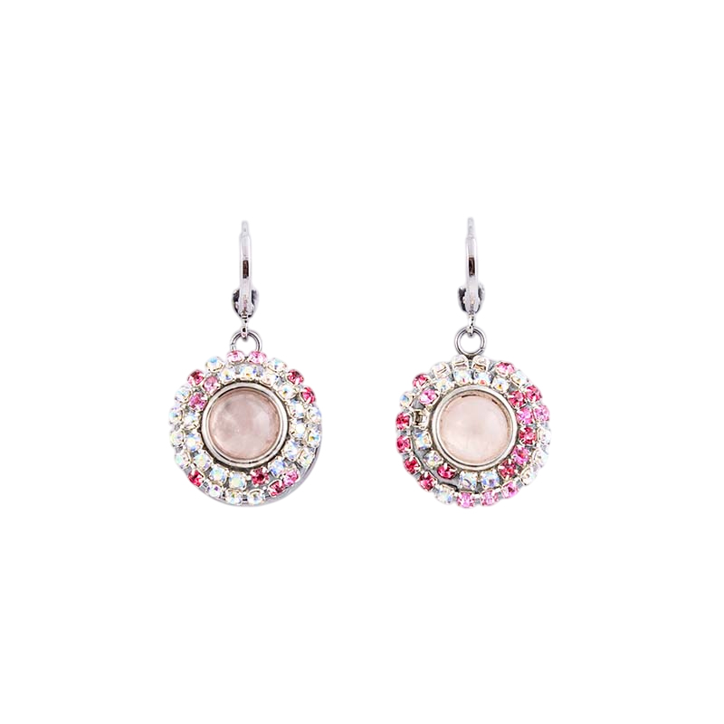 Rose Quartz Round Earrings