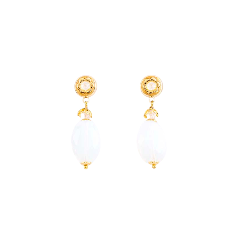 Delicate Opal Drop Earrings