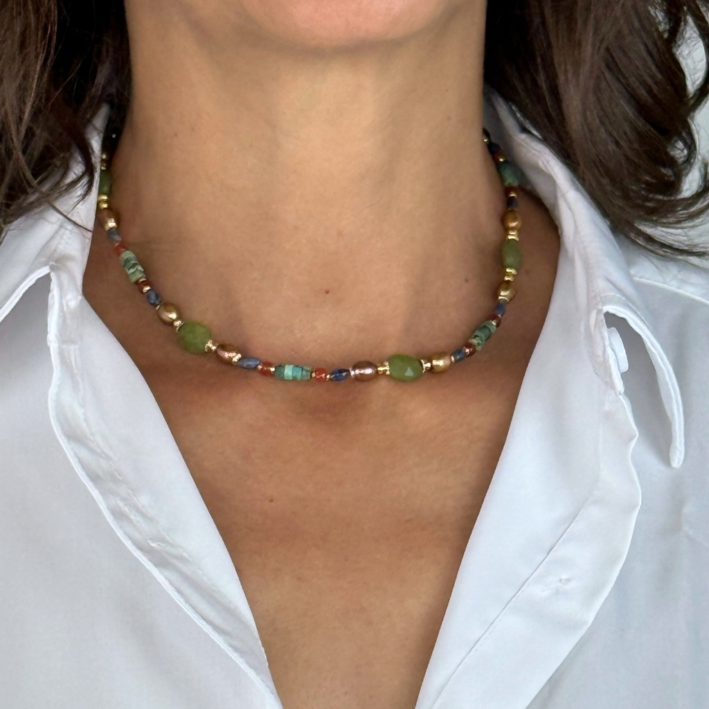 Verdant Green Beaded Necklace