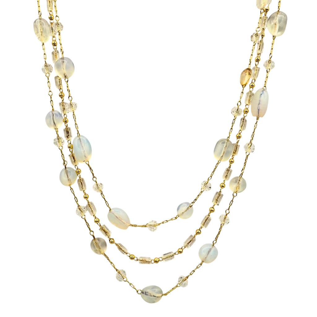 Delicate Moonstone Beaded Necklace