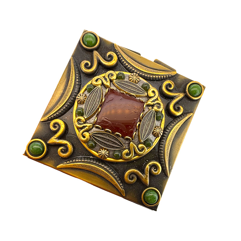Square Warm Gemstone Pill Box