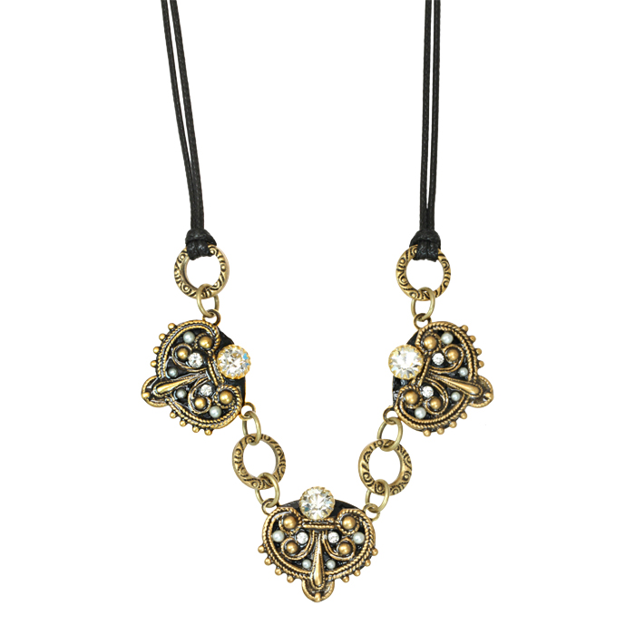 Art Deco Triple Pendant Necklace