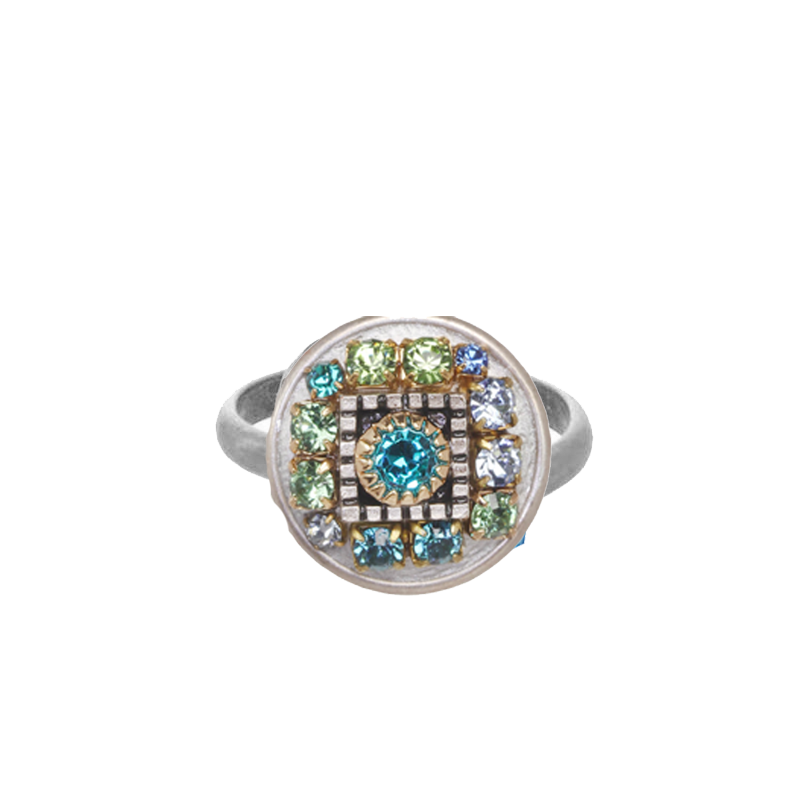 Blue Mosaic Circle Ring