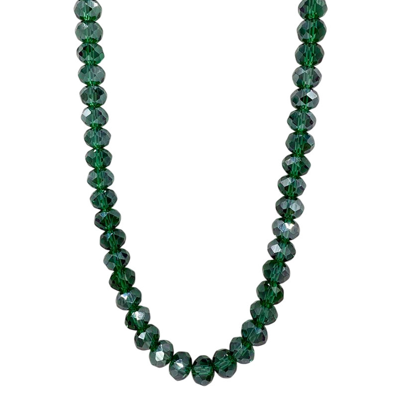 Glass Emerald Beaded Necklace