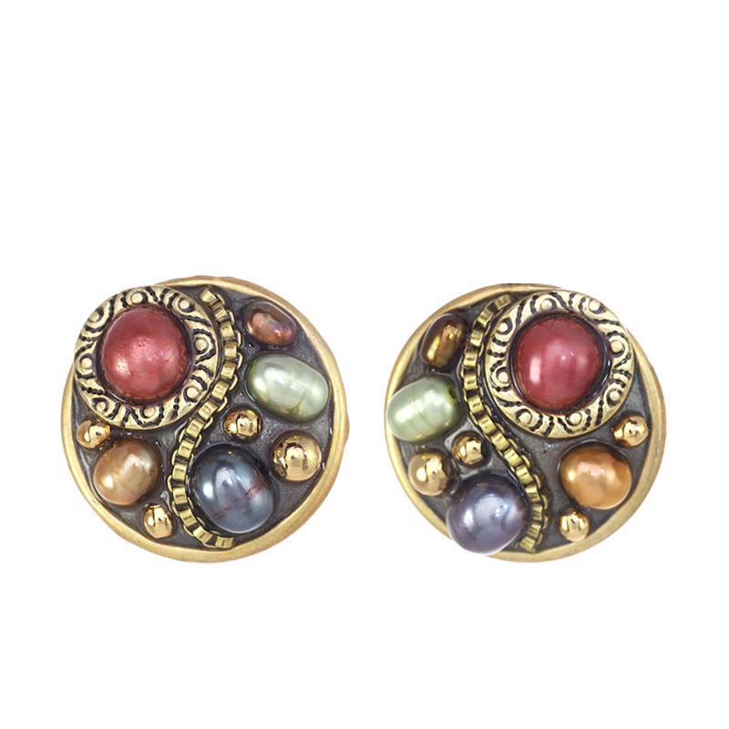Sunset Circle Post/Clip Earrings