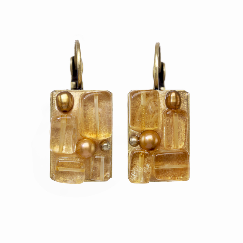 Citrine Rectangle Earrings