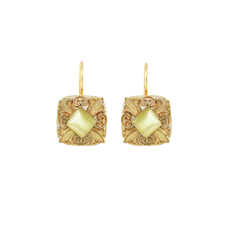 Goldenrod Square Earrings