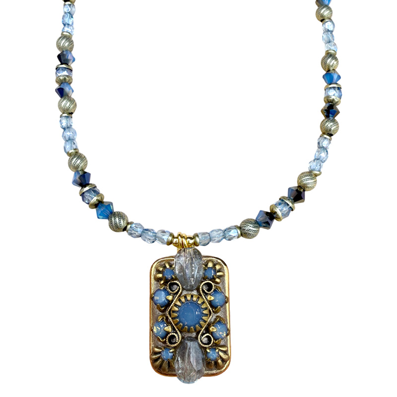 Pacific Opal Rectangle Beaded Necklace