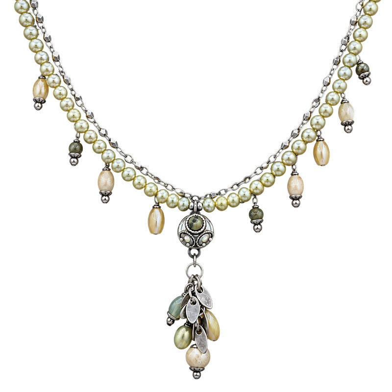 Moss Garden Dangling Charm Necklace