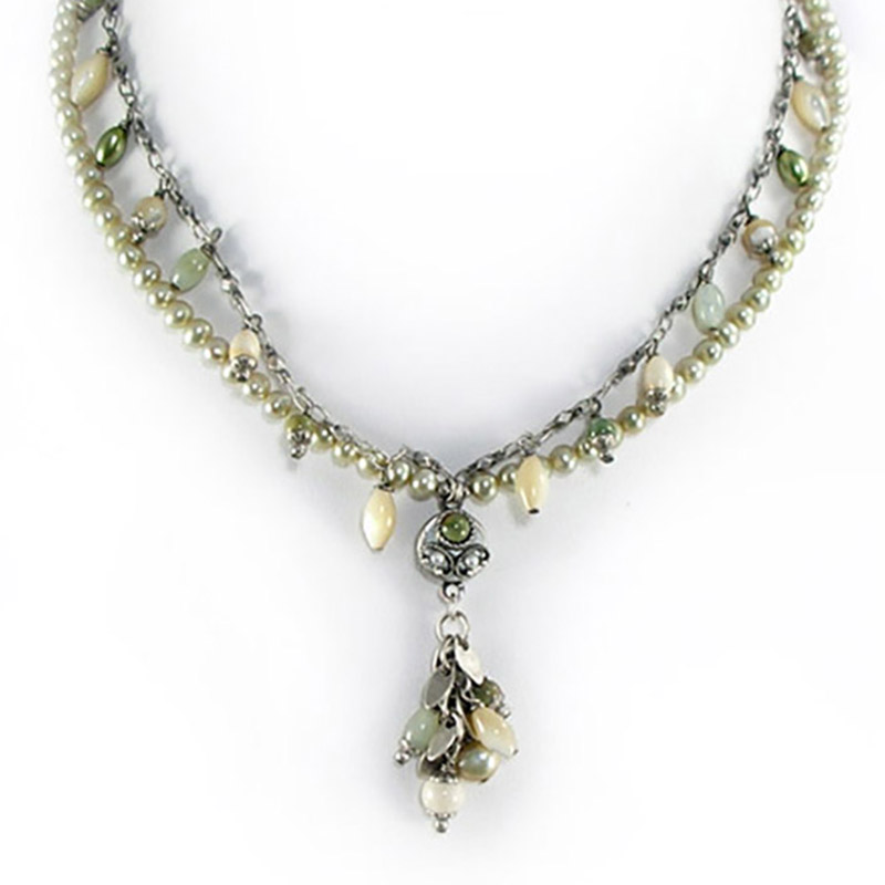 Moss Garden Dangling Charm Necklace