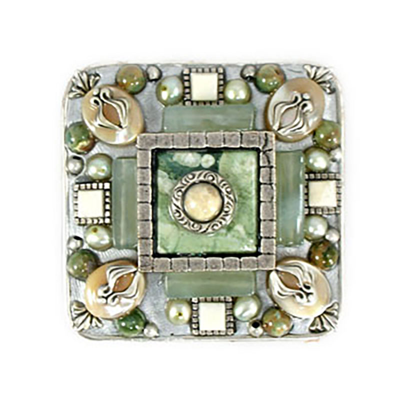 Moss Garden Square Brooch
