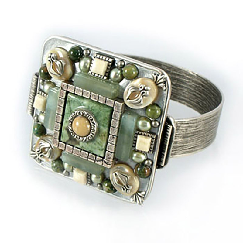 Moss Garden Square Cuff Bracelet