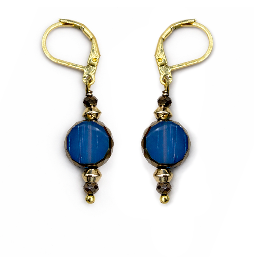 Deep Blue Dangling Earrings