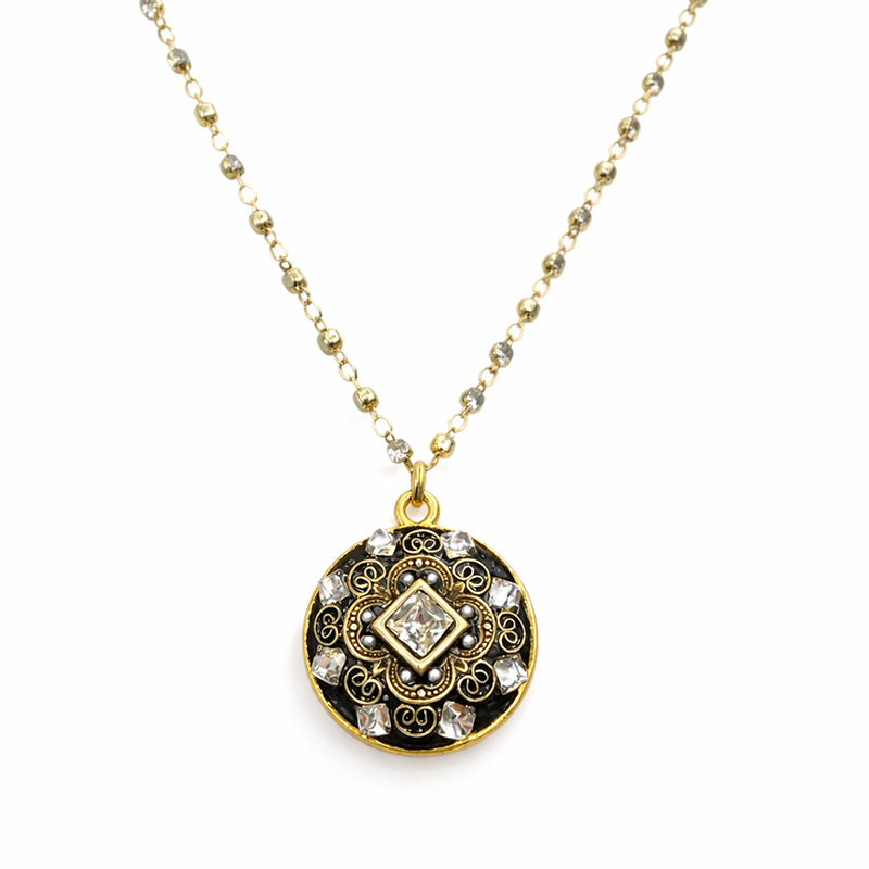 Ornate Deco Circle Necklace