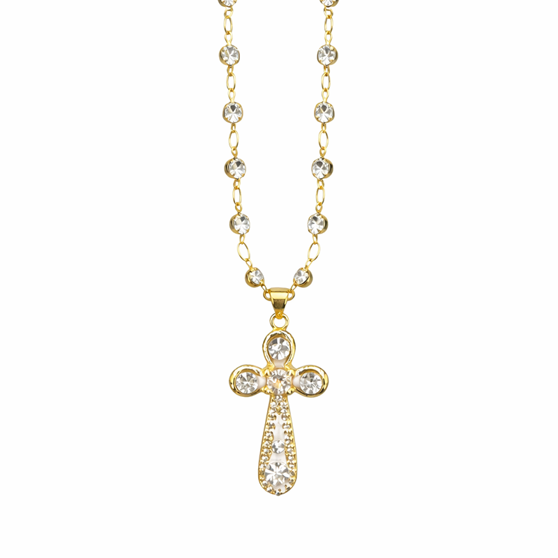 Delicate Crystal Cross Necklace