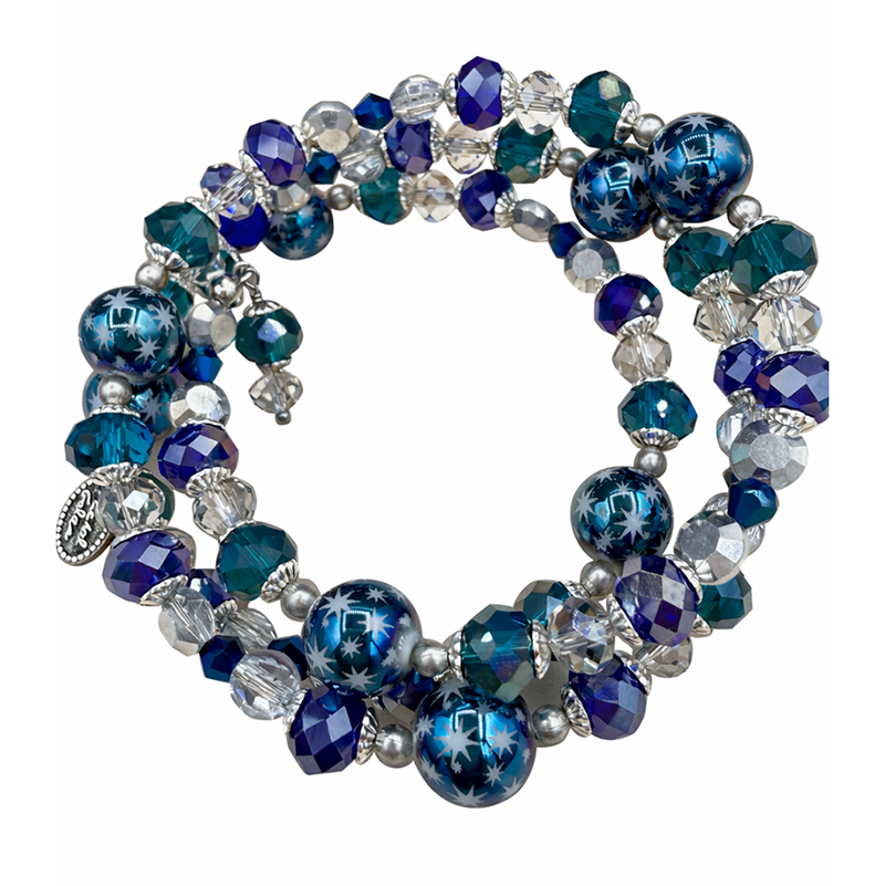 Deep Blue Beaded Bracelet