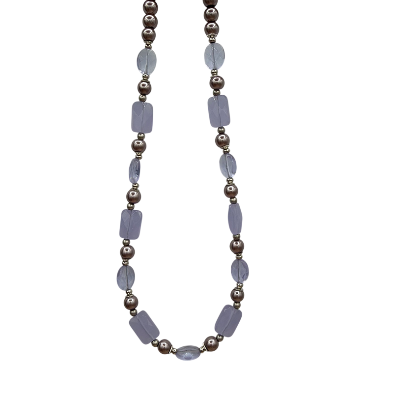 Lavender Glass Beaded Necklace
