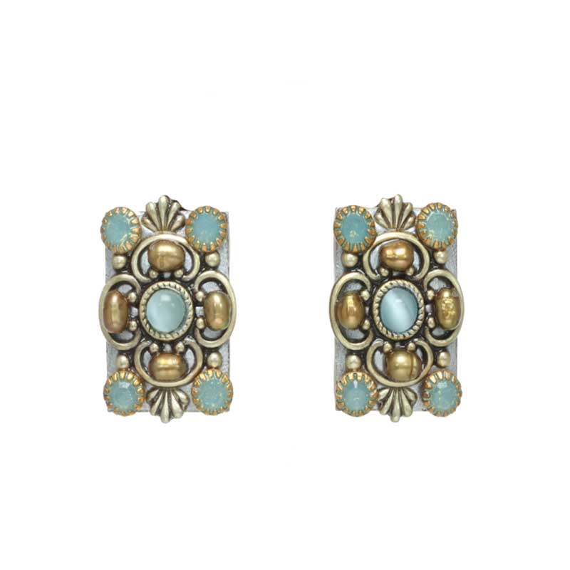 Pacific Opal Rectangle Post Earrings