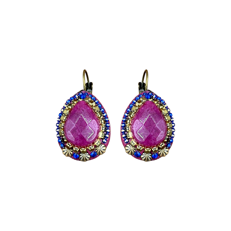 Purple & Indigo Crystal Drop Earrings
