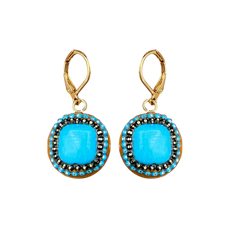 Turquoise Circle Earrings