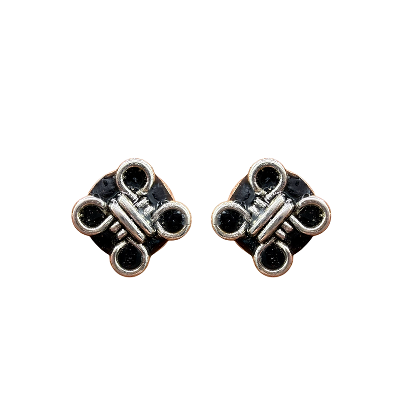 Black & Silver Diamond Earrings