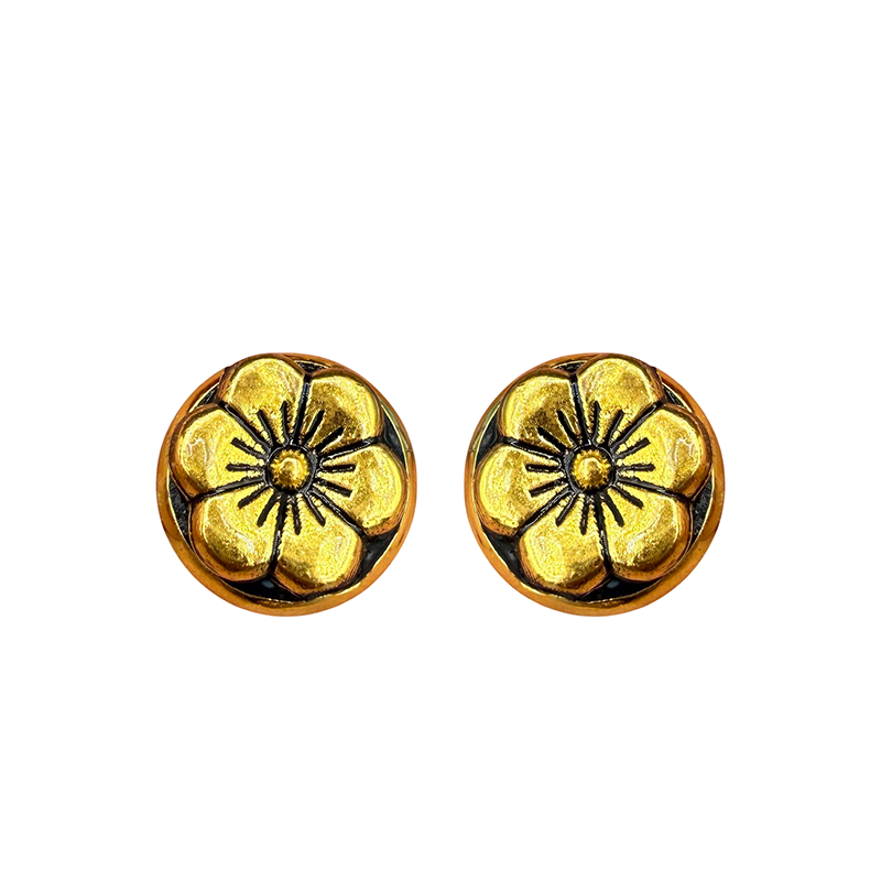 Tiny Gold Flower Stud Earrings
