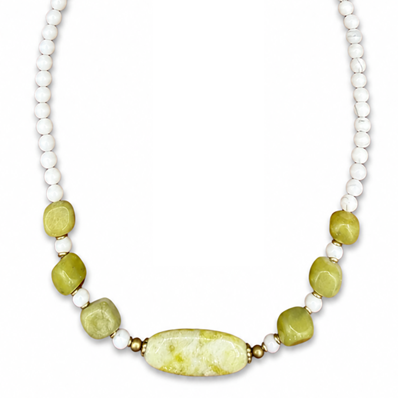 Key Lime Glass Beaded Necklace