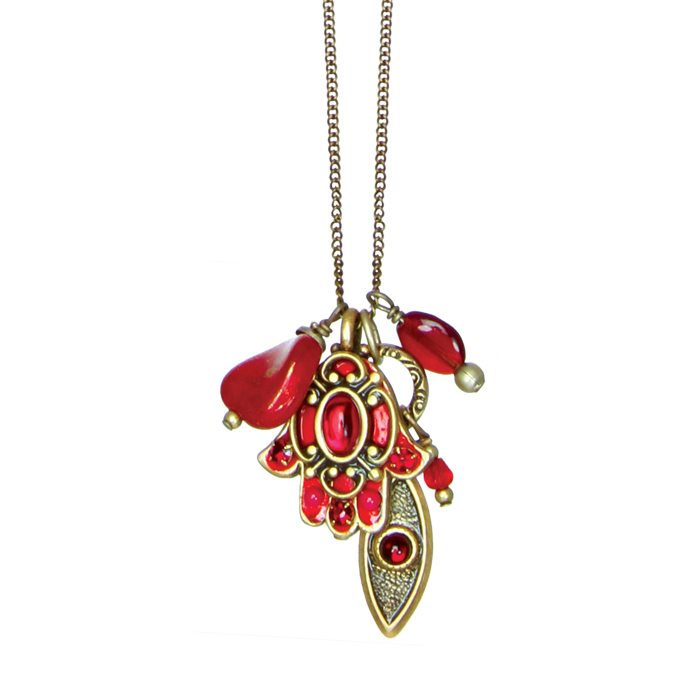 Red Hamsa Charm Necklace